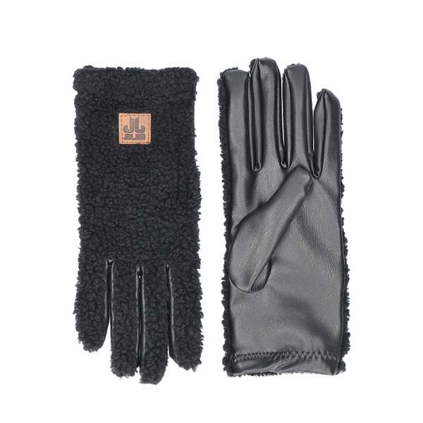 DRAMMEN - GUANTI IN TESSUTO LUCIDO E ORSETTO 