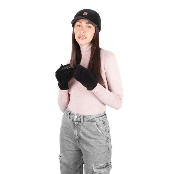 DRAMMEN - GUANTI IN TESSUTO LUCIDO E ORSETTO_2